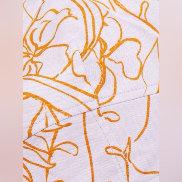 Jonathan Simkhai Tilly Cropped Floral Crisscross Top in White Yellow Size Small. - Picture 13 of 14